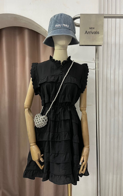 Women Aesthetic Tiered Ruffle Mini Dress